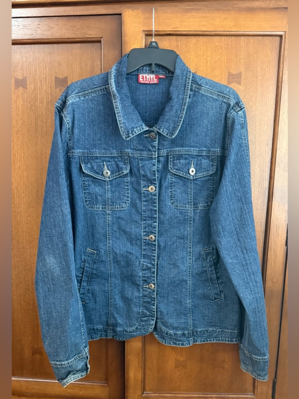 Ethyl Vintage Medium Blue Denim Jacket